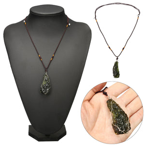 Melting,Moldavite,Quartz,Pendant,Crystals,Gemstone,Necklace,Specimen,Healing