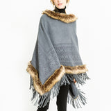 Women,Tassel,Solid,Poncho,Scarves,Cloak,Shawl,Fashion,Hooded,Shawl