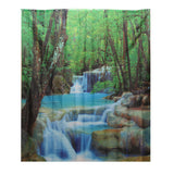 2x1.8CM,Polyester,Waterfall,Nature,Scenery,Bathroom,Shower,Curtain,Hooks