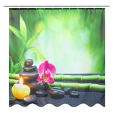 180x180cm,Bamboo,Pebbles,Bathroom,Shower,Curtain,Hooks,Toliet,Cover