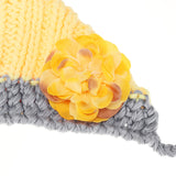 Unisex,Newborn,Handmade,Knitted,Crochet,Yellow,Flower,Beanie,Newborn,Photography,Props