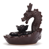 Ceramic,Glaze,Dragon,Censer,Backflow,Incense,Burner,Waterfall,Smoke,Sticks,Holder