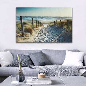 Ocean,Beach,Footprint,Canvas,Prints,Paintings,Decor,Unframed