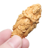 Boxwood,Carving,Statue,Bodhisattva,Sculpture,Pendant