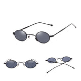 Visual,Protection,Clean,Small,Round,Frame,Metal,Sunglasses