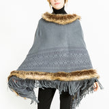 Women,Tassel,Solid,Poncho,Scarves,Cloak,Shawl,Fashion,Hooded,Shawl