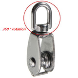 Stainless,Steel,Heavy,Pulley,Single,Wheel,Swivel,Lifting,Block