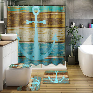 Retro,Style,Anchor,Bathroom,Carpet,Toilet,Cover,Creative