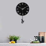 Modern,Acrylic,Round,Swing,Clock,Living,Watch,Decor