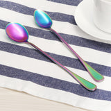 Stainless,Steel,Colorful,Rainbow,Handle,Spoon,Coffee,Cream,Spoon,Tableware,Craft