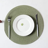 Round,Jacquard,Woven,Placemats,Kitchen,Dining,Table,Resistant,Colors