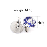 Unisex,Smart,Round,Globe,Cufflinks