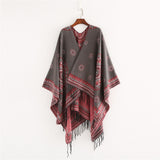 Artificial,Cashmere,130*150CM,Women,Winter,Vintage,Ethnic,Style,Scarf,Shawl,Tassel