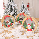 Luminous,Christmas,Wooden,Ornament,Light,Santa,Claus,Decor,Decorations