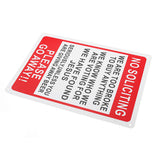 25x35cm,Plastic,Warning,Soliciting,Funny,Front,Novelty