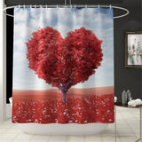 Heart,Waterproof,Bathroom,Shower,Curtain,Panel,Floor,Toilet,Cover