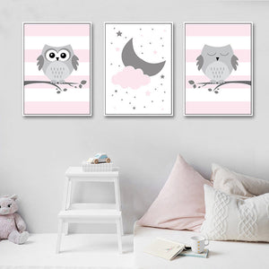 Woodland,Cartoon,Animal,Sticker,Canvas,Poster,Nursery,Print