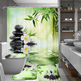 Bamboo,Printing,Waterproof,Bathroom,Shower,Curtain,Toilet,Cover,Carpet