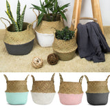 Foldable,Rattan,Straw,Basket,Flower,Hanging,Wicker,Storage,Baskets,Garden,Accessories