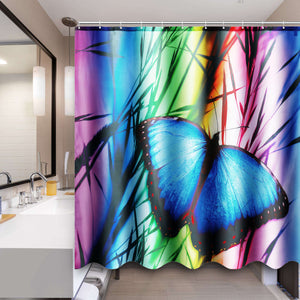 71''x71'',Buterfly,Bathroom,Shower,Curtain,Waterproof,Hooks