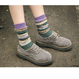 Women,Patchwork,Harajuku,Style,Socks,Casual,Cotton,Elastic,Stockings