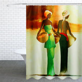 Bathroom,Shower,Curtain,African,Woman,Shower,Curtain,Black,Bathroom,Waterproof,Polyester,Fabric,Bathtub,Decor,Hooks