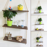 Brown,Wooden,Storage,Hanging,Plant,Flower,Shelf,Decor