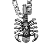 Skull,Pendant,Necklace,Stainless,Steel,Style,Cross,Skull,Pendant,Chain,Pipes