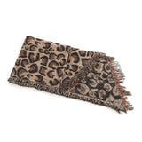 220*56,Women,Winter,Vintage,Acrylic,Leopard,Scarf,Tassel,Shawl