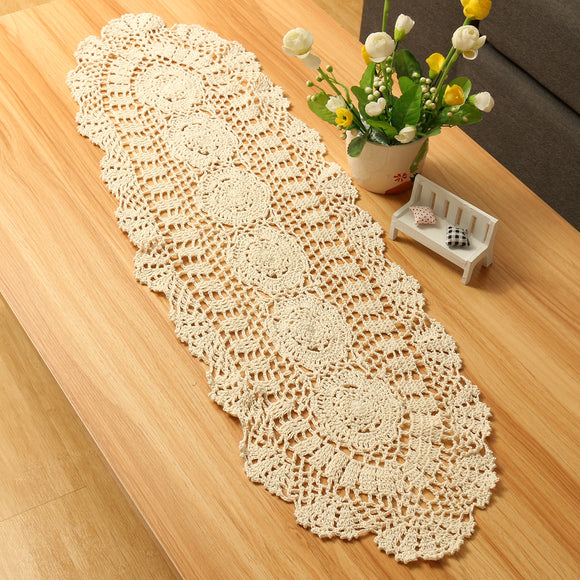 Vintage,Handmade,Table,Runner,Crochet,Hollow,Cotton,Desktop,Decoration