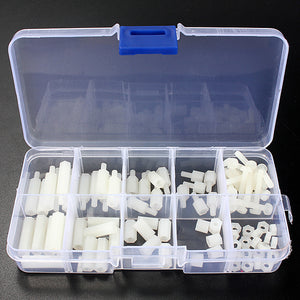 88pcs,Nylon,White,Spacers,Screw,Assortment