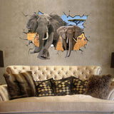 Creative,African,Animal,Elephants,Broken,Sticker,Removable,Decor,Waterproof,Stickers