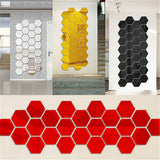 12Pcs,12.6cm,Mirror,Sticker,Vinyl,Hexagon,Removable,Acrylic,Mirror,Decor