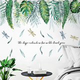 Green,Leaves,Stickers,Bedroom,Living,Dining,Kitchen,Vinyl,Decals,Murals