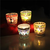 Handicraft,Mosaic,Glass,Beads,Sequin,Candle,Stick,Candle,Holder,Candelabra,Decor