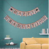 Burlap,Happy,Graduation,Banners,Bunting,Garland,Party,Decoration,Supplies