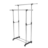 Adjustable,Stainless,Steel,Rolling,Movement,Cloth,Storage,Drying,Double,Hanger,Garment