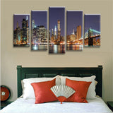 Cityscape,Night,Canvas,Print,Paintings,Picture,Decor