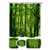 Green,Forest,Waterproof,Shower,Curtain,Bathroom,Toilet,Cover