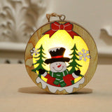 Luminous,Christmas,Wooden,Ornament,Light,Santa,Claus,Decor,Decorations