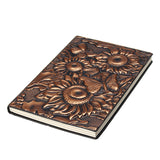 Vintage,Embossed,Sunflower,Travel,Diary,Notebook,Journal,Leather,Notepad