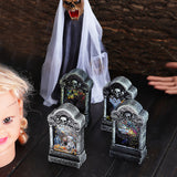 Halloween,Light,Skeleton,Tombstone,Castle,Plastic,Party,Decor,Table