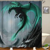 Flying,Dragon,Waterproof,Bathroom,Shower,Curtain,Toilet,Cover,Hooks