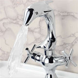 Creative,Dolphin,Shape,Double,Handle,Basin,Mixer,Chrome,Finish,Faucet