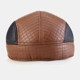 Leather,Outdoor,Casual,Patchwork,Forward,Beret