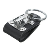 Quick,Release,Holder,Detachable,Stainless,Steel,Black,Leather,Chain,Keyring