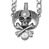 Skull,Pendant,Necklace,Stainless,Steel,Style,Cross,Skull,Pendant,Chain,Pipes