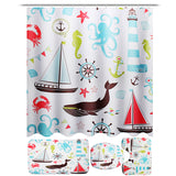 Marine,Animal,Bathroom,Shower,Curtain,Toilet,Cover