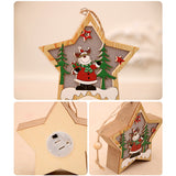 Luminous,Christmas,Wooden,Ornament,Light,Santa,Claus,Decorations