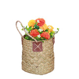 Decorative,Woven,Flower,Basket,Dried,Flowers,Flower,Arrangement,Basket,Retro,Woven,Straw,Storage,Flower,Basket